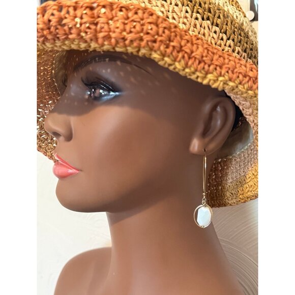 White Stone Dangle Earrings - Picture 5 of 5